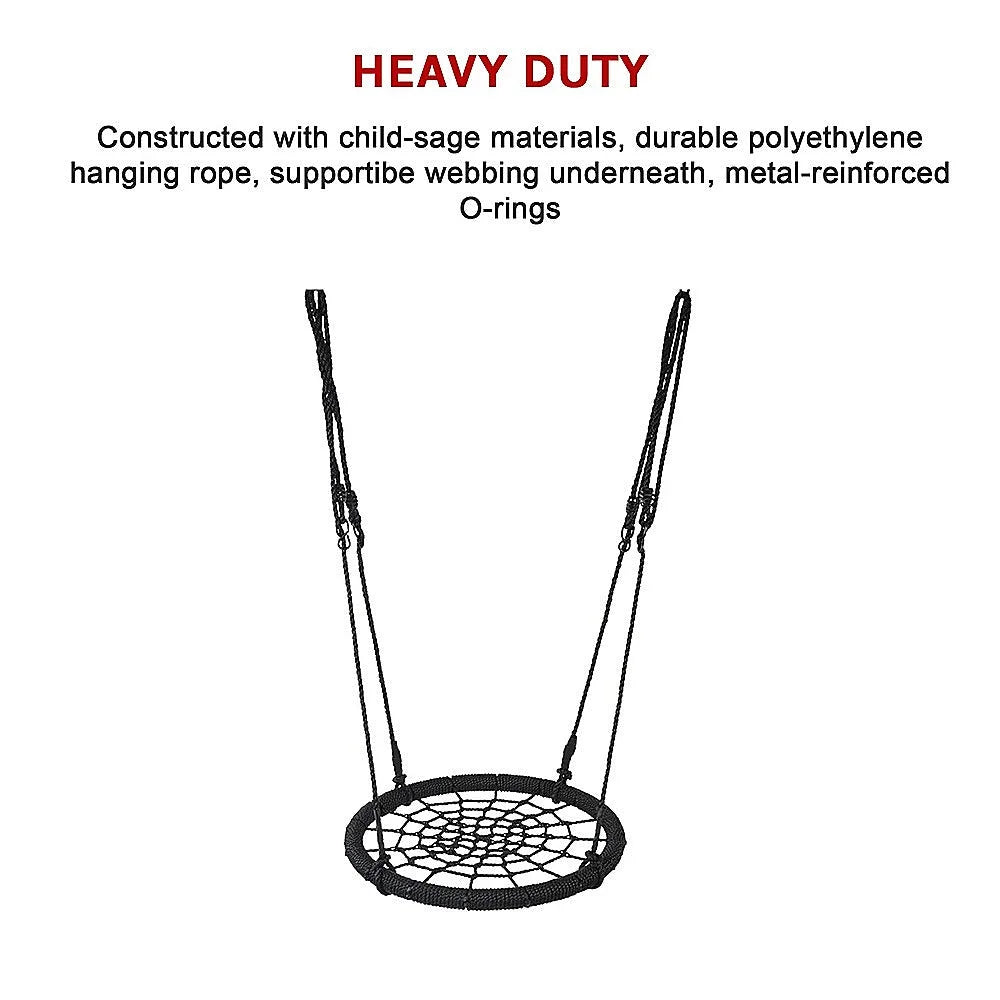 Kids Rope Swing Round Outdoor Birds Crows Nest Spider Web