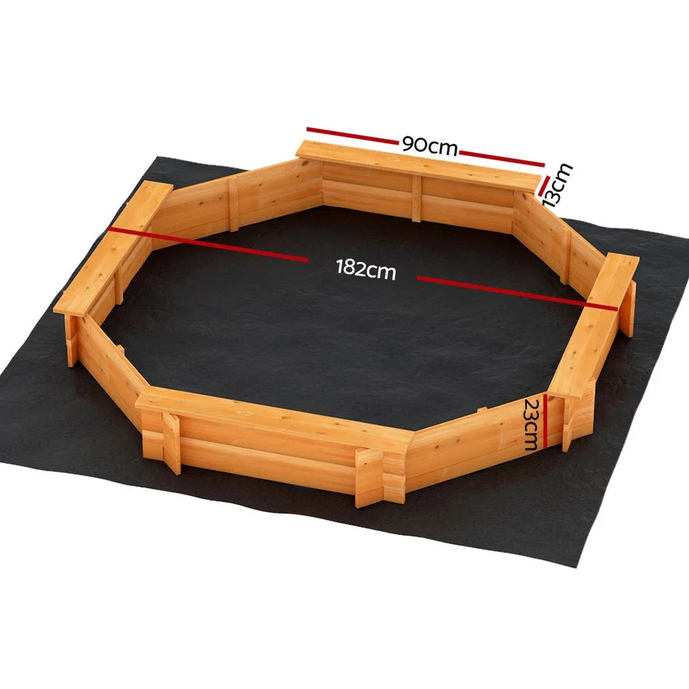 Kids Sandpit Wooden Round Sand Pit