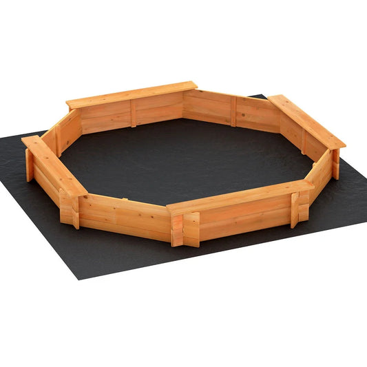 Kids Sandpit Wooden Round Sand Pit with Cover