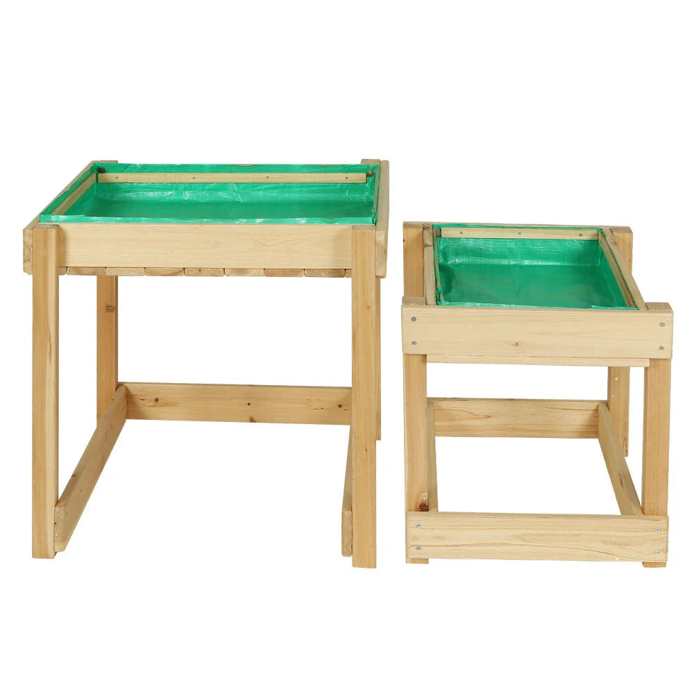 Kids Sandpit Wooden Sandbox Sand Pit Water Table Outdoor