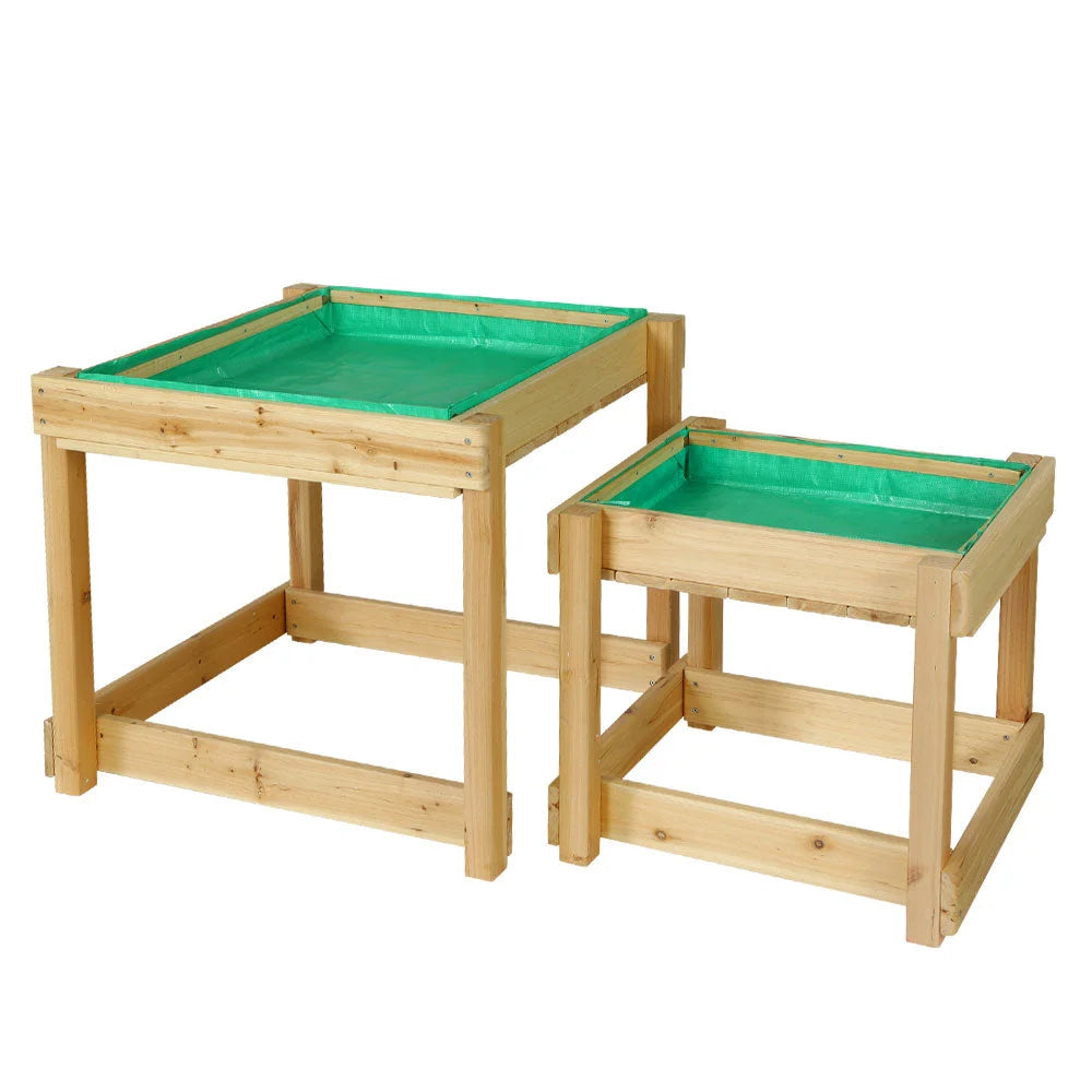 Kids Sandpit Wooden Sandbox Sand Pit Water Table Outdoor