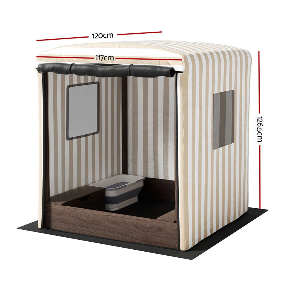 Kids Sandpit Wooden Sandbox Sand Pit with Canopy