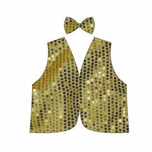 Kids Sequin Vest Bow Tie Set Costume 80s Party Dress Up