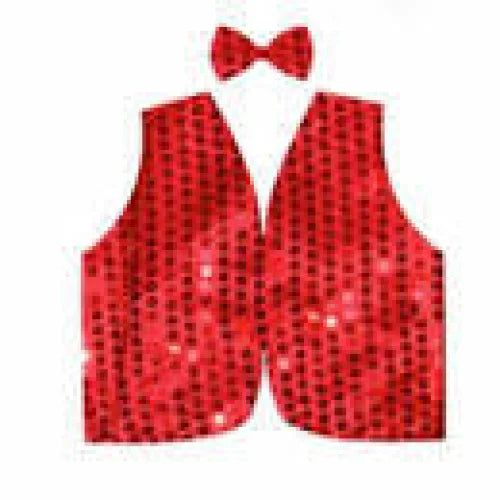 Kids Sequin Vest Bow Tie Set Costume 80s Party Dress Up