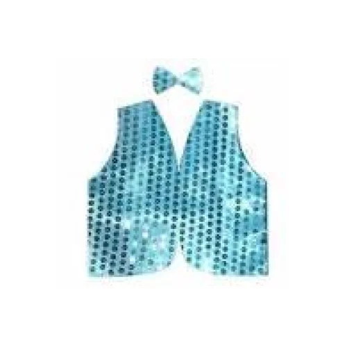 Kids Sequin Vest Bow Tie Set Costume 80s Party Dress Up