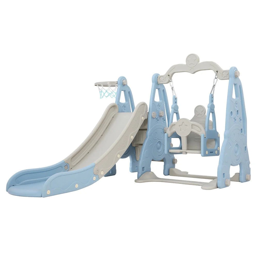 Kids Slide 170cm Extra Long with Swing and Basketball Hoop