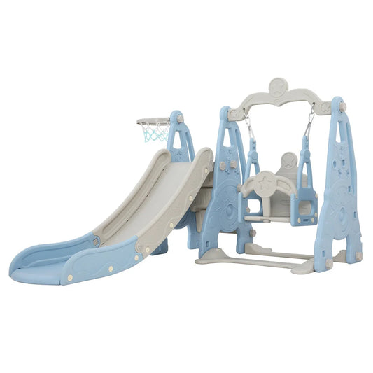 Kids Slide 170cm Extra Long with Swing and Basketball Hoop