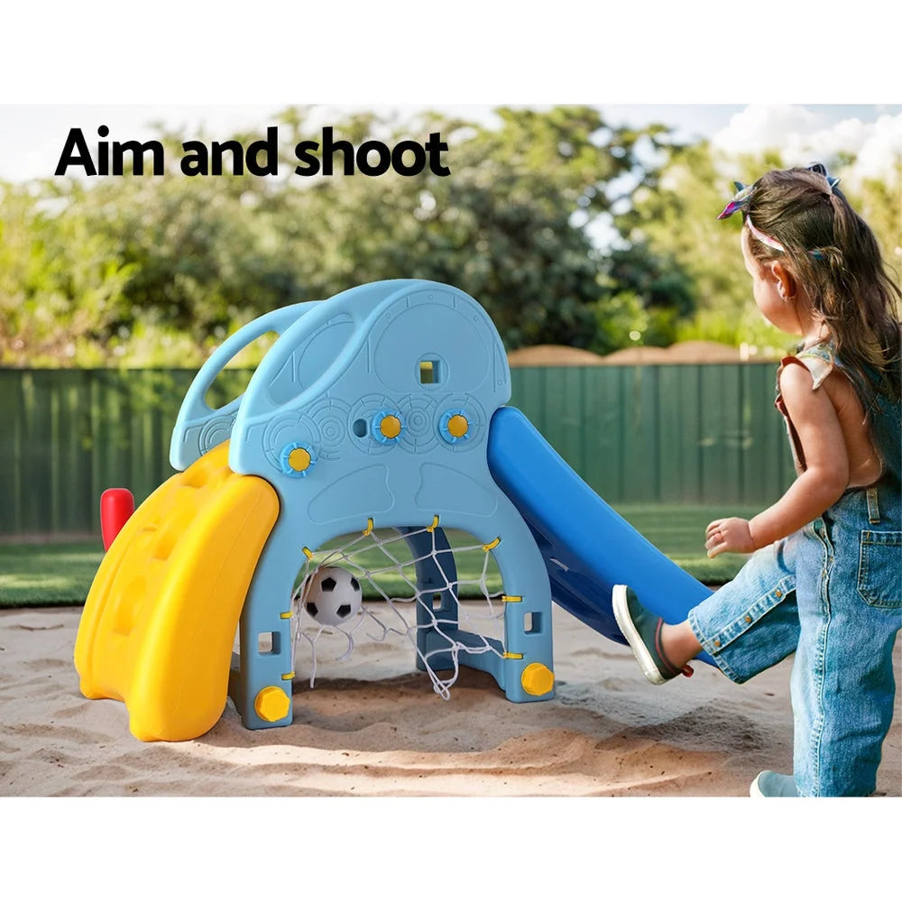 Kids Slide Set with Baseball Bat and Basketball Hoop