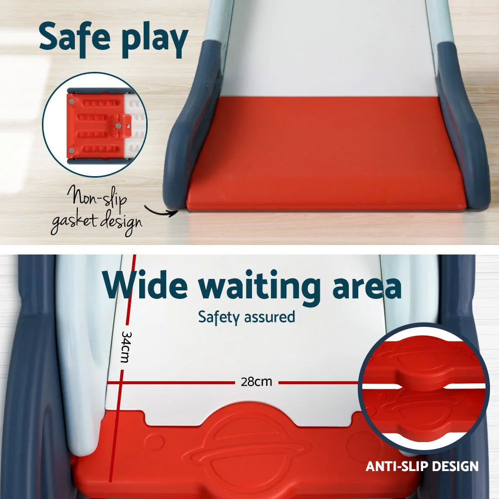 Kids Slide Set with Basketball Hoop and Rings Outdoor