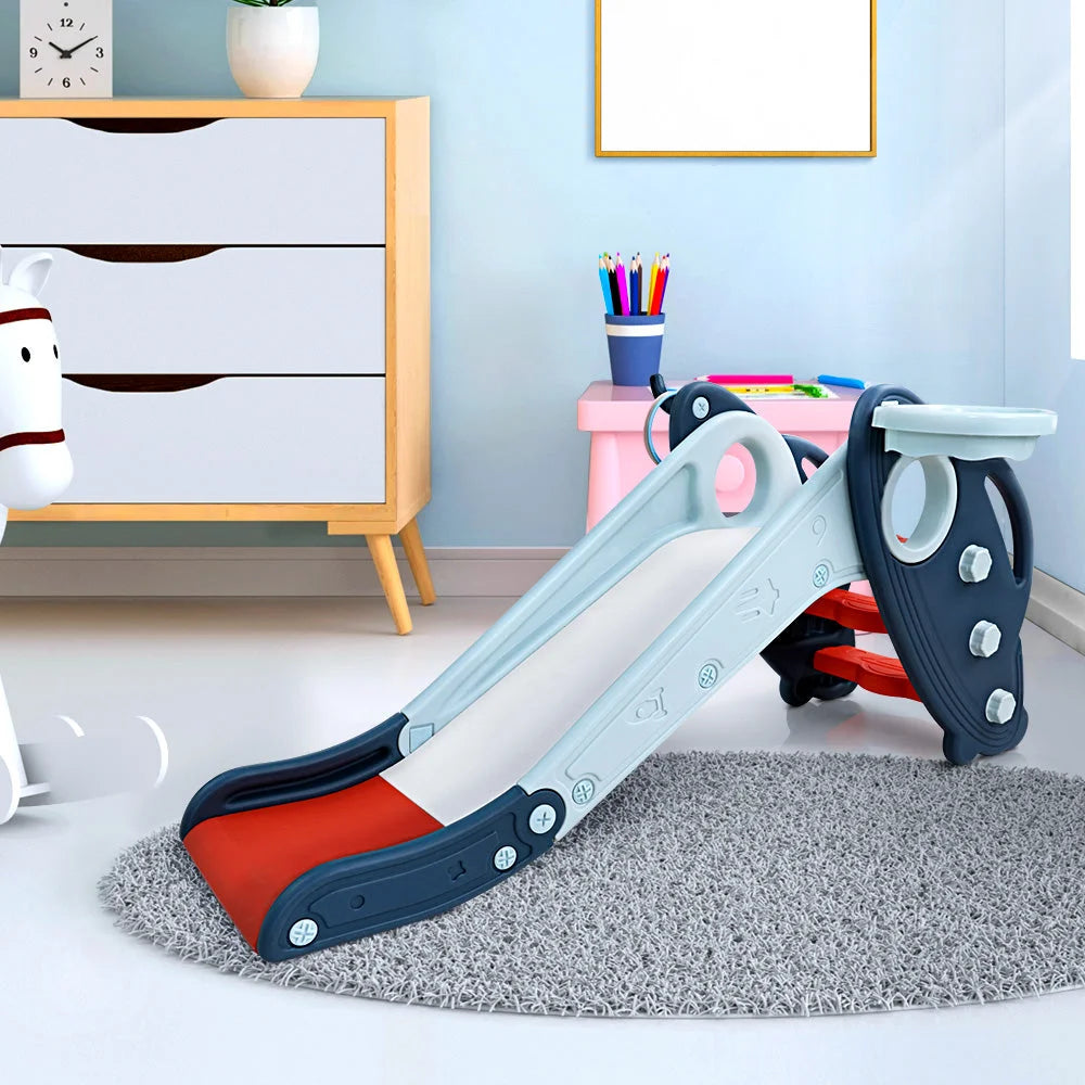 Kids Slide Set with Basketball Hoop and Rings Outdoor