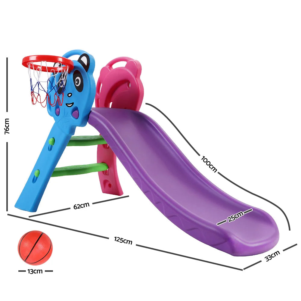 Kids Slide with Basketball Hoop Outdoor/Indoor Play - Toys
