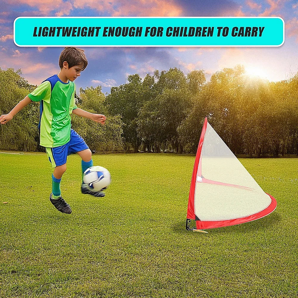 Kids Soccer Goals Set Portable 2 Pop Up Soccer Goals Cones