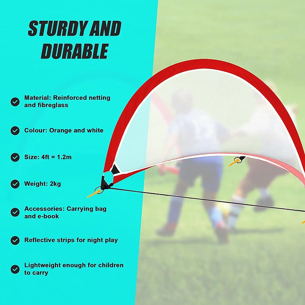 Kids Soccer Goals Set Portable 2 Pop Up Soccer Goals Cones