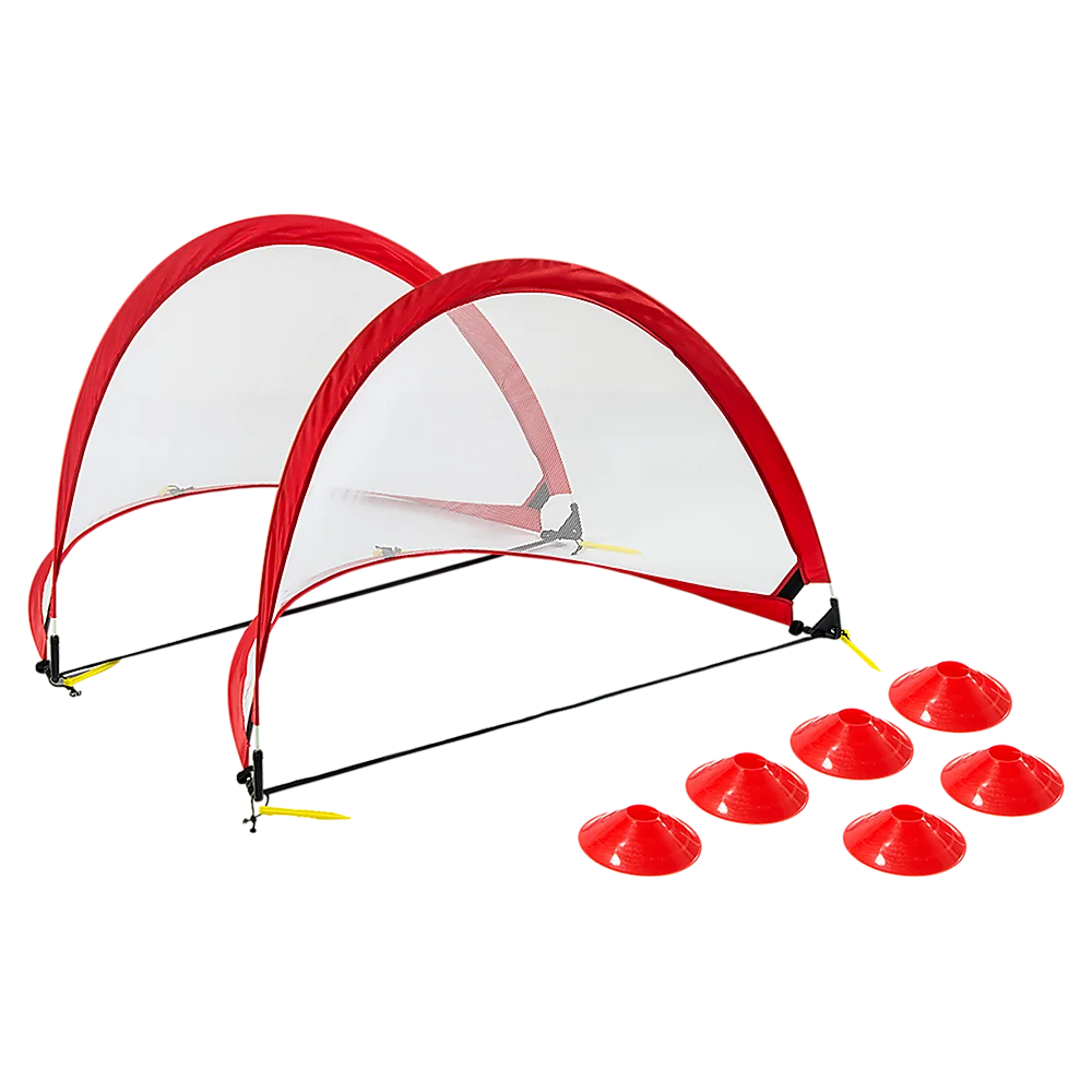 Kids Soccer Goals Set Portable 2 Pop Up Soccer Goals Cones