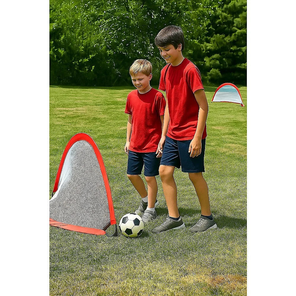 Kids Soccer Goals Set Portable 2 Pop Up Soccer Goals Cones