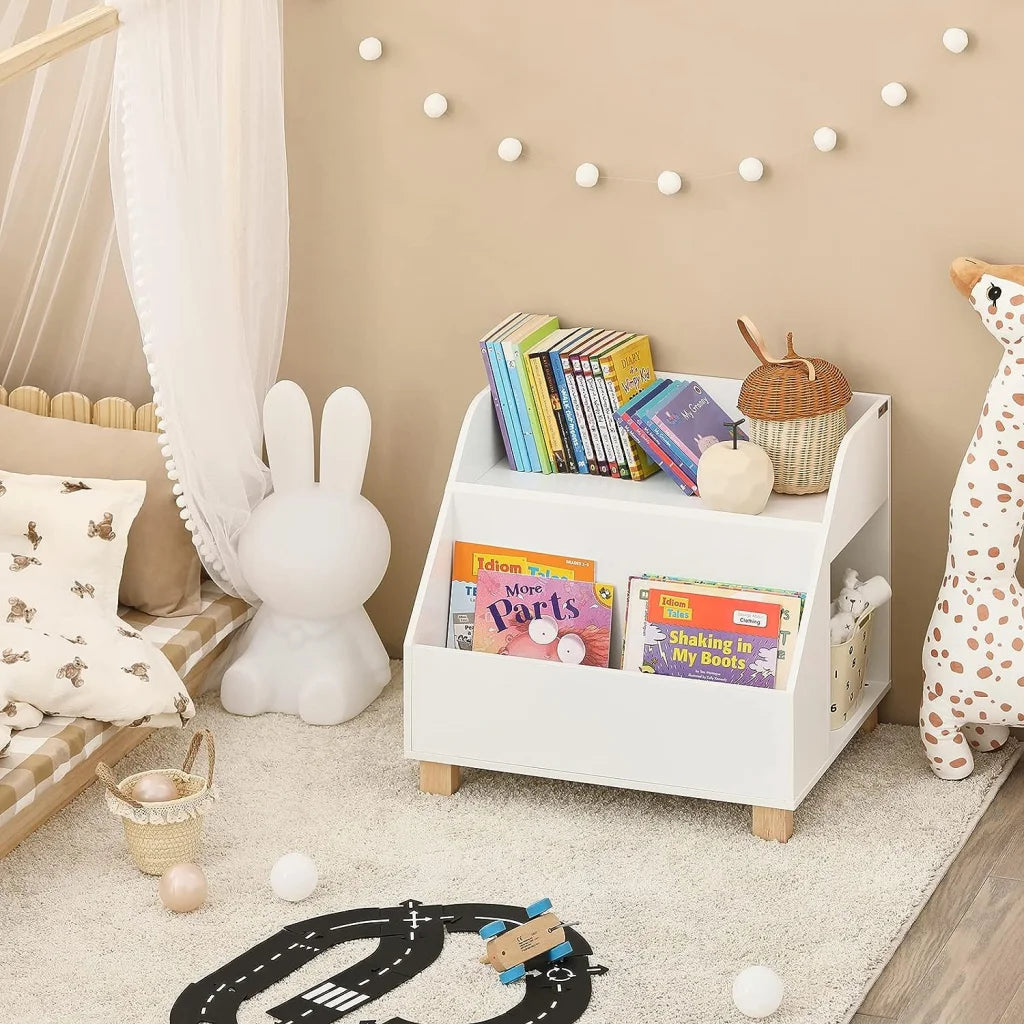 Kids Storage Bookcase 3 Compartments White - Baby & Kids >