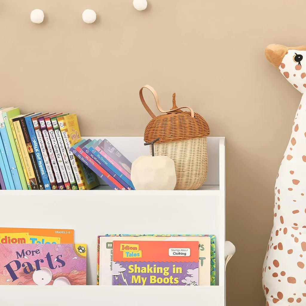 Kids Storage Bookcase 3 Compartments White - Baby & Kids >