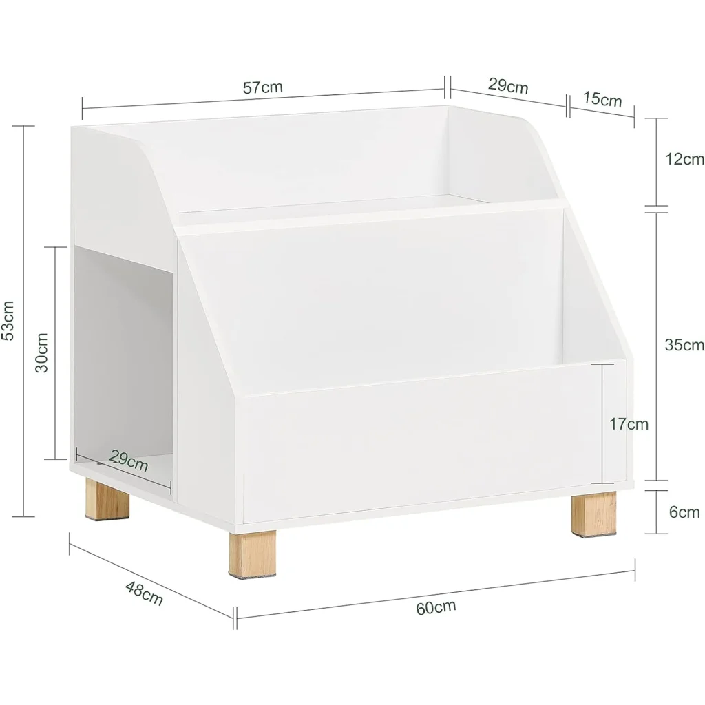 Kids Storage Bookcase 3 Compartments White - Baby & Kids >