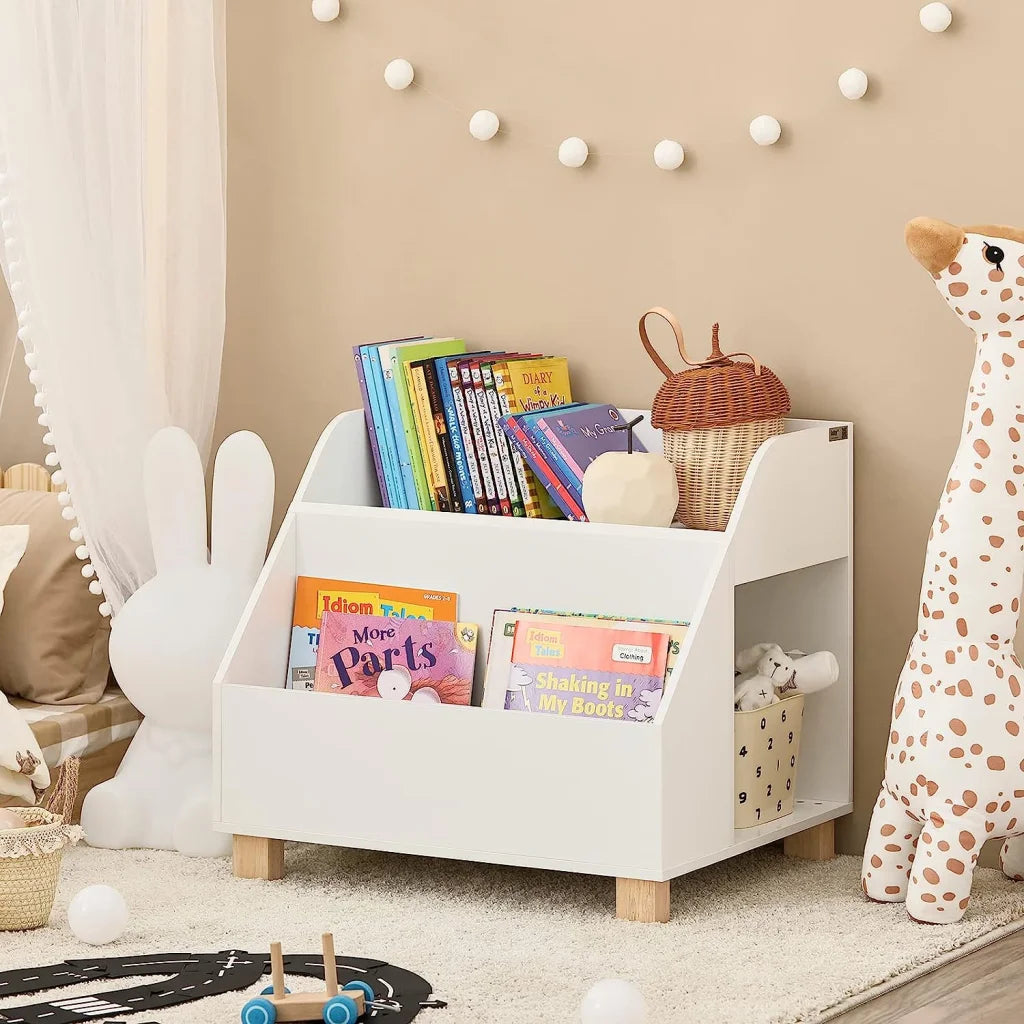 Kids Storage Bookcase 3 Compartments White - Baby & Kids >
