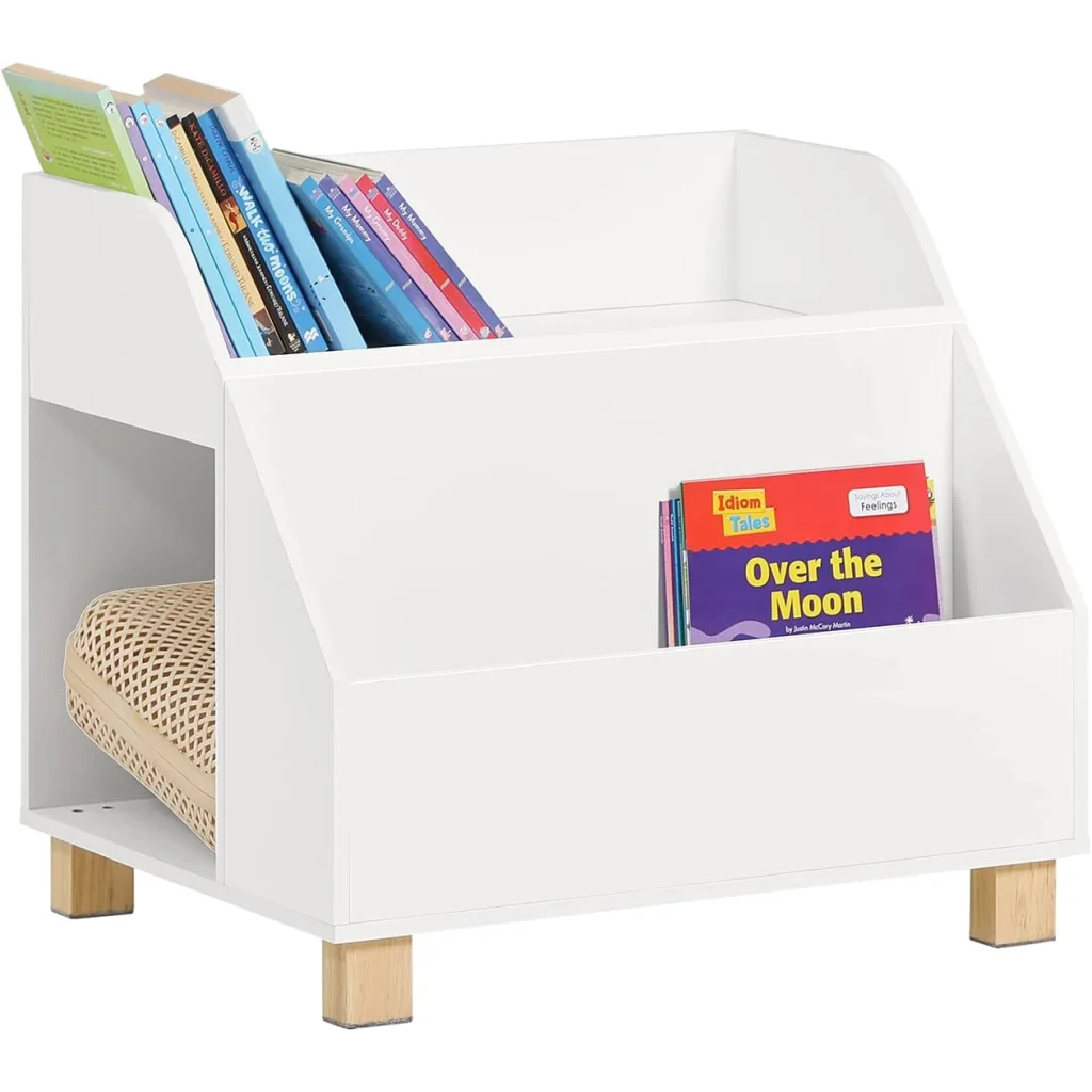 Kids Storage Bookcase 3 Compartments White baby furniture