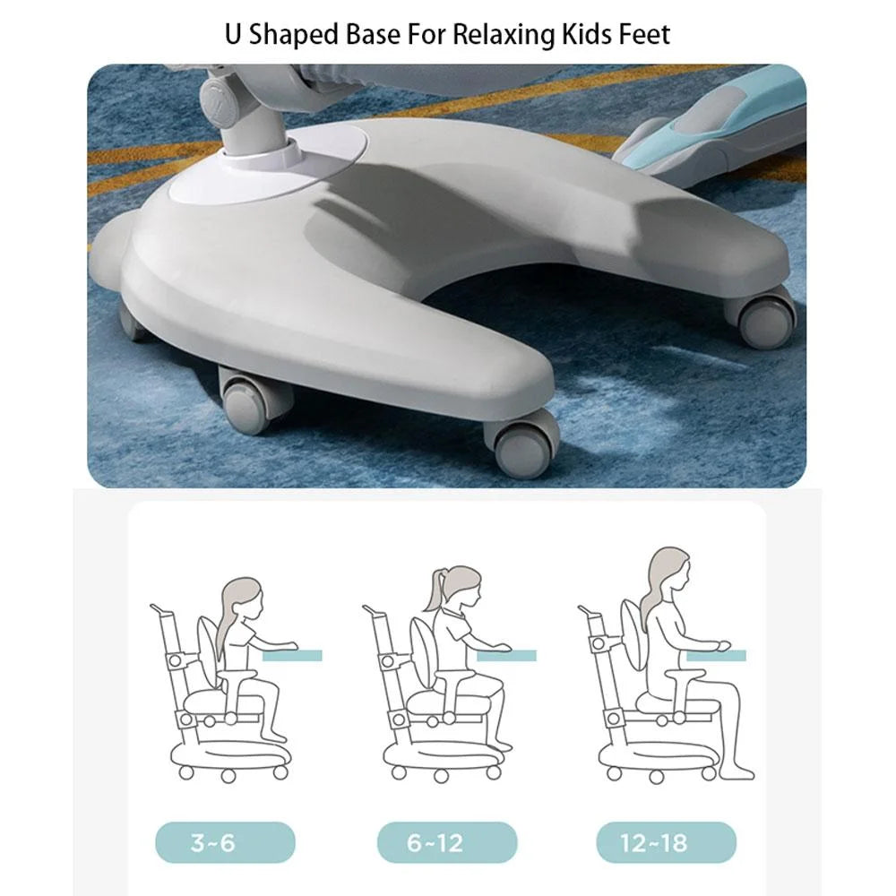 Kids Study Chair Solid Rubber Wood Height Adjustable