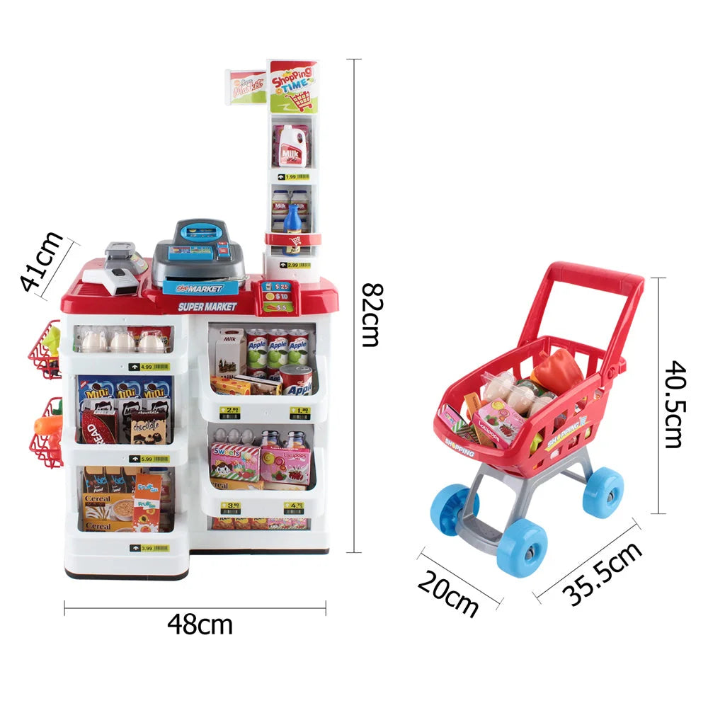 Kids Supermarket Toy Set (24pcs) Red/White - Toys