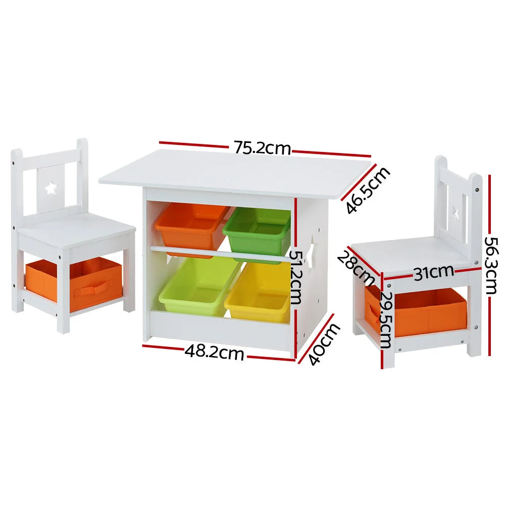 Table with chairs children play toys