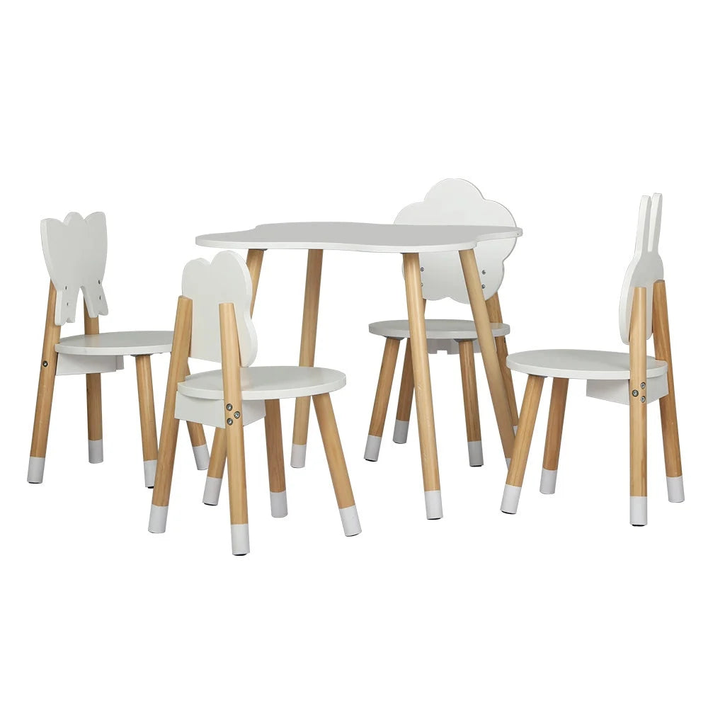 Kids Table and Chairs Set 5PCS Children Activity Study Play