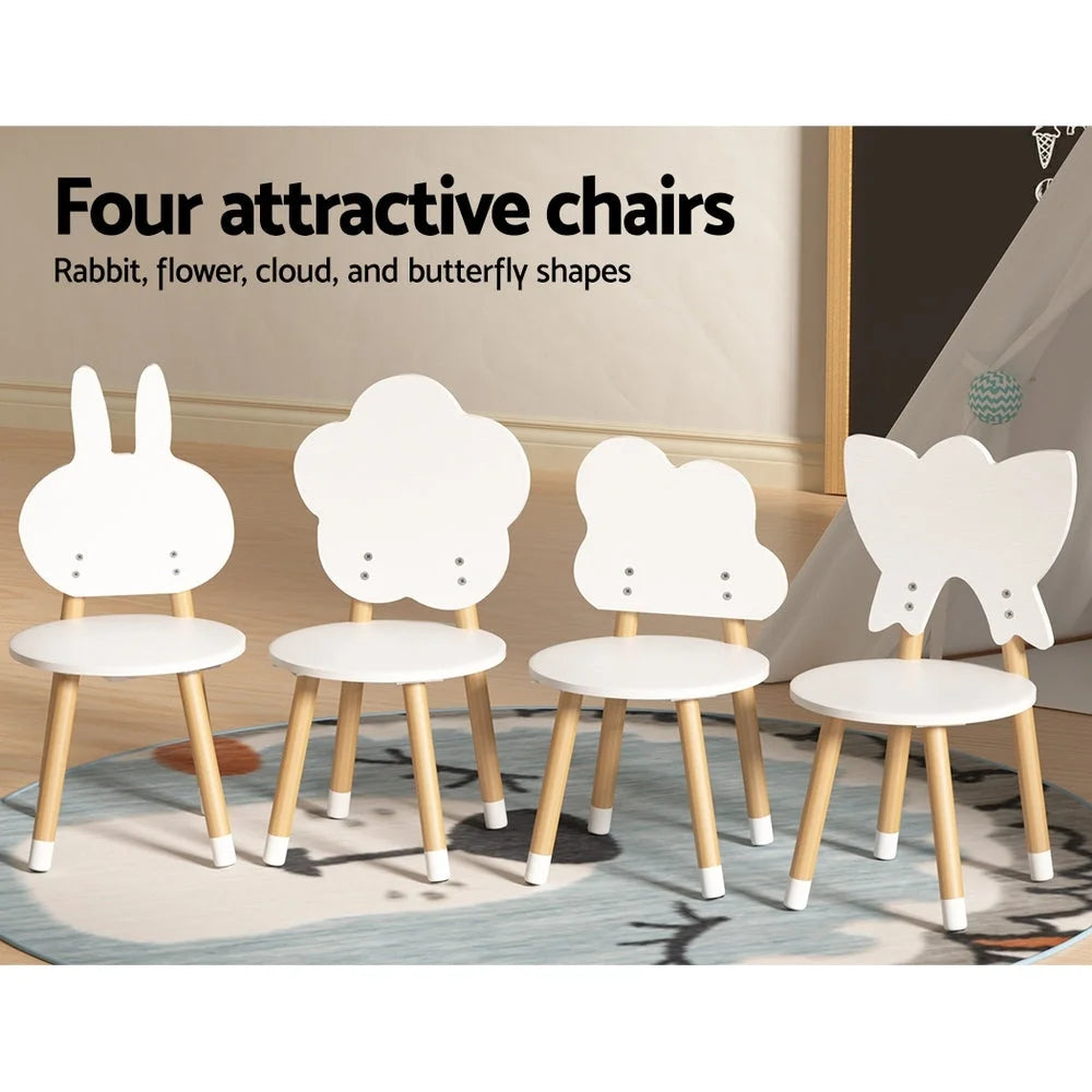 Kids Table and Chairs Set 5PCS Children Activity Study Play