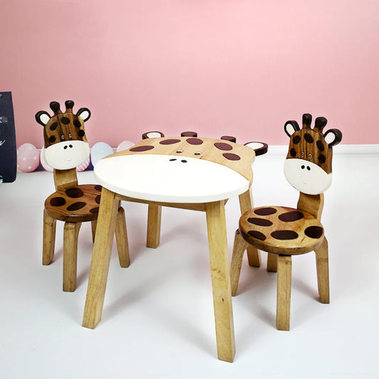 Kids Table and Chairs Set Giraffe Design - Home & Garden