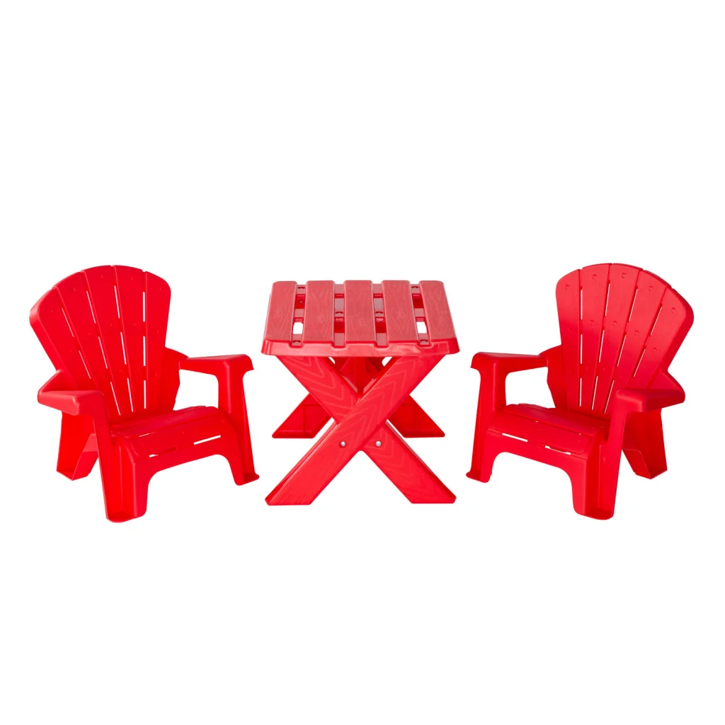 Kids Table and Two Child-Sized Chairs Durable Set - Red