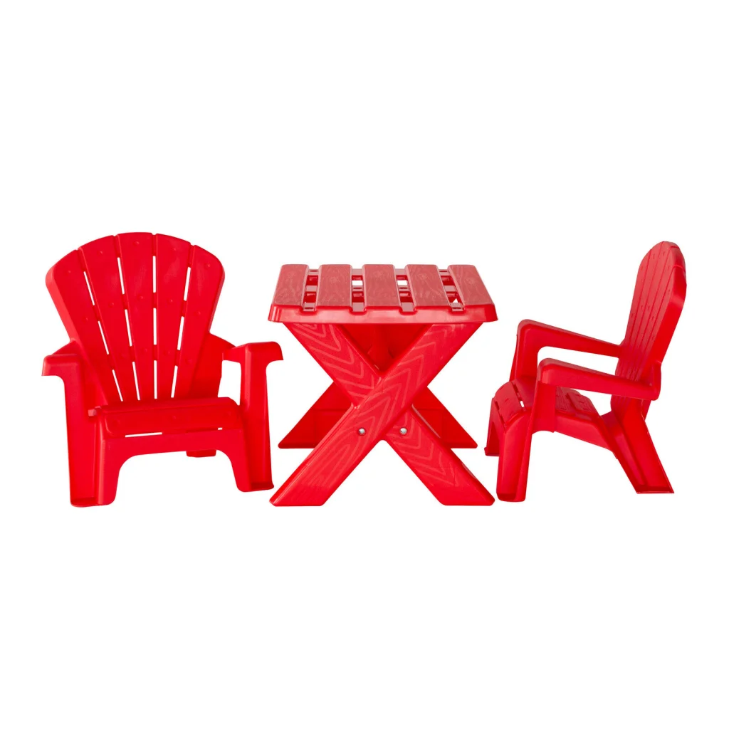 Kids Table and Two Child-Sized Chairs Durable Set - Red