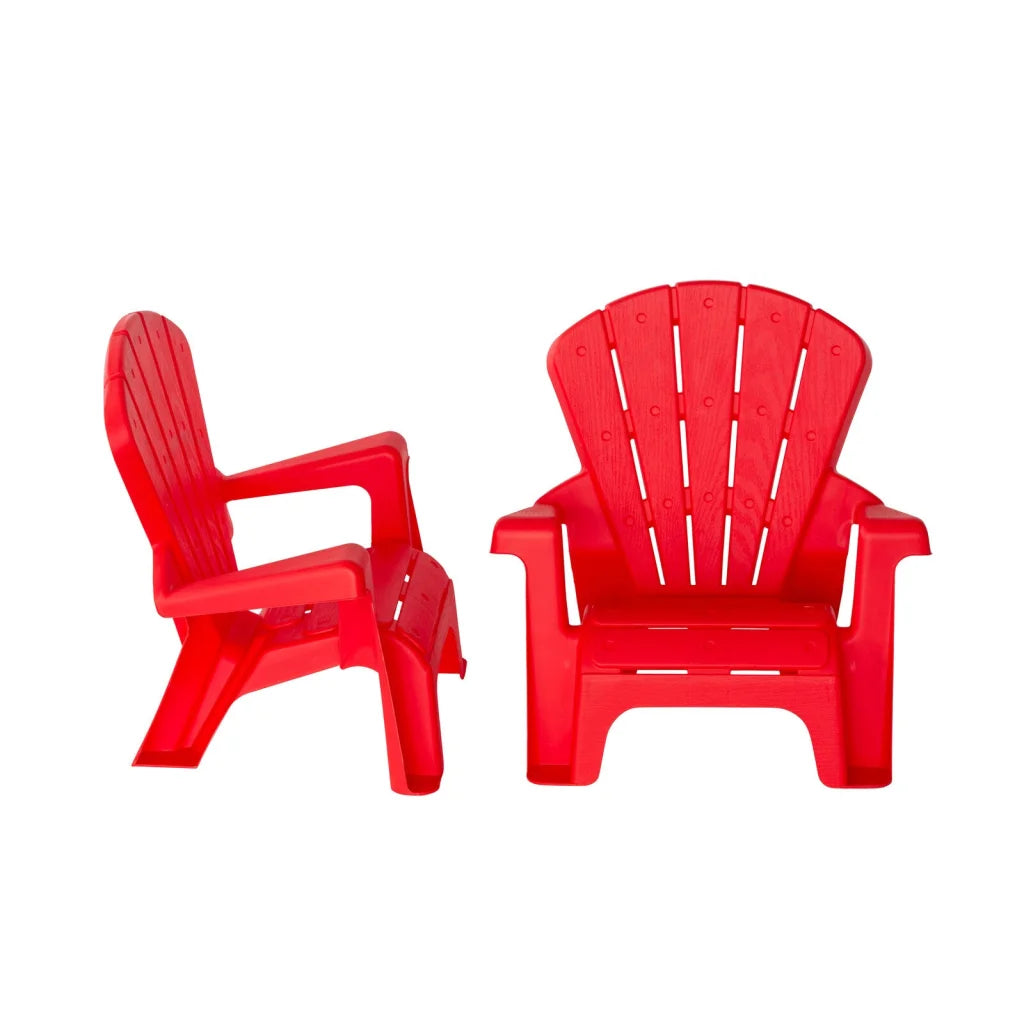 Kids Table and Two Child-Sized Chairs Durable Set - Red
