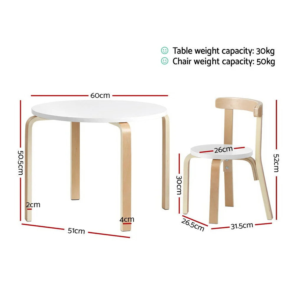 Kids Table Chair Set 3PC Nordic Desk Activity Study Play