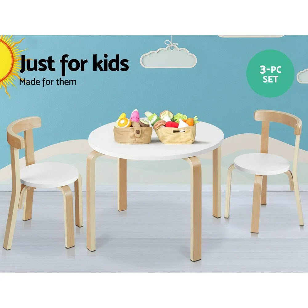 Kids Table Chair Set 3PC Nordic Desk Activity Study Play