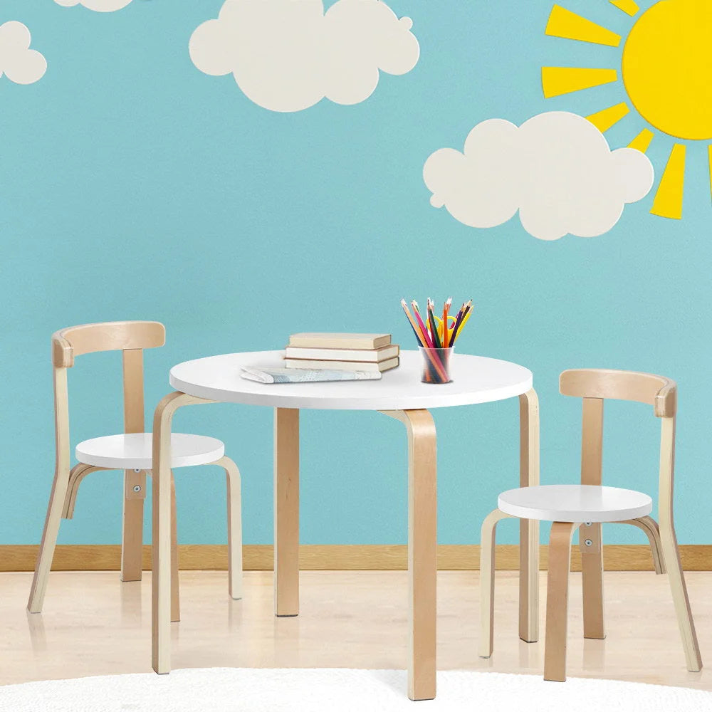 Kids Table Chair Set 3PC Nordic Desk Activity Study Play