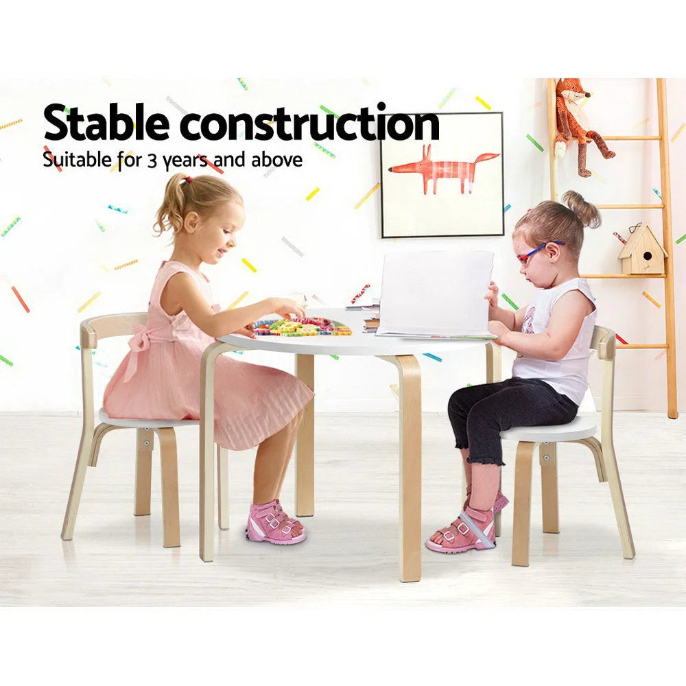Kids Table Chair Set 3PC Nordic Desk Activity Study Play