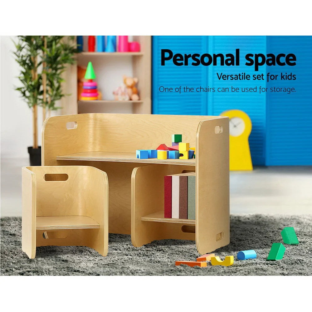 Kids Table Chair Set 3PC Nordic Desk Compact Activity