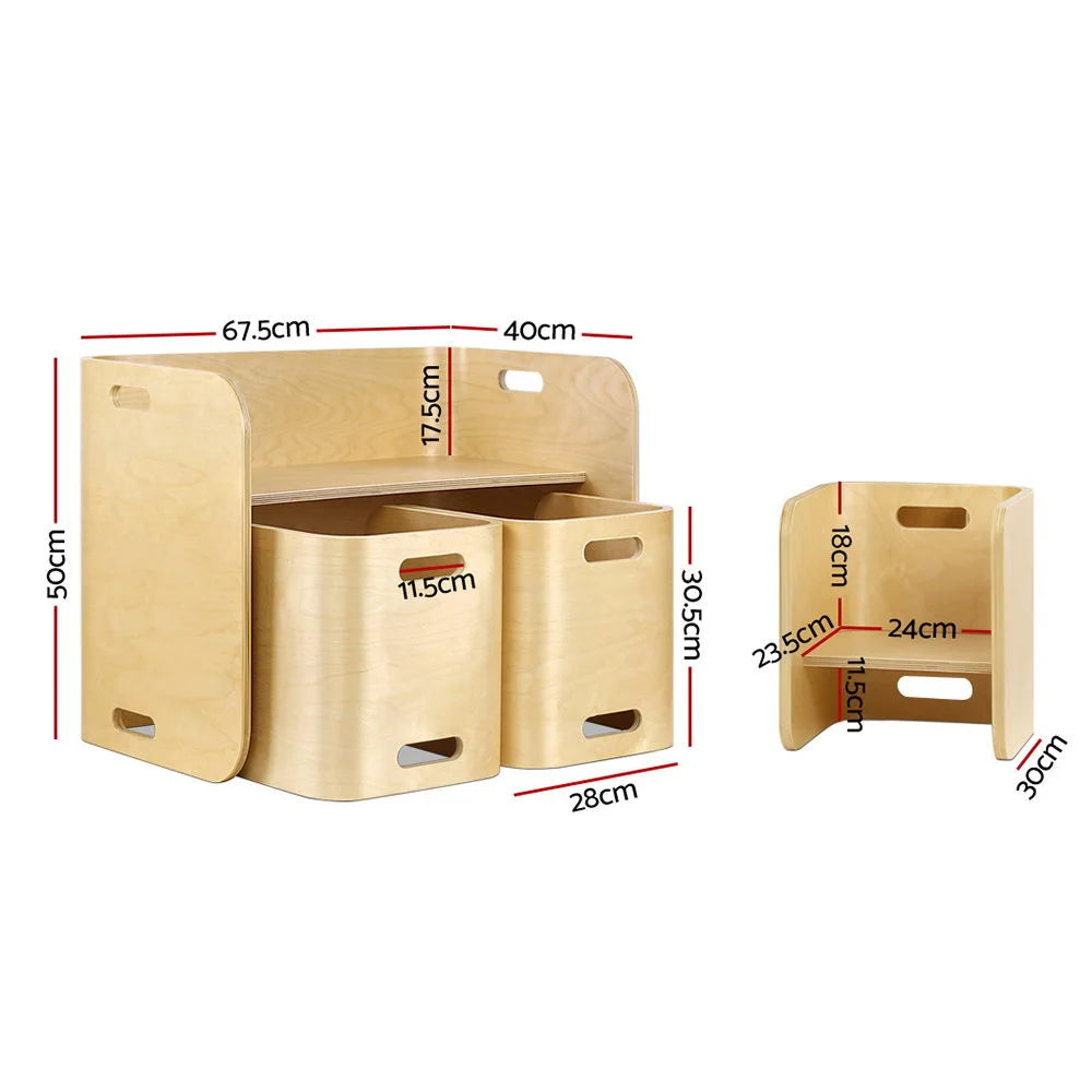 Kids Table Chair Set 3PC Nordic Desk Compact Activity