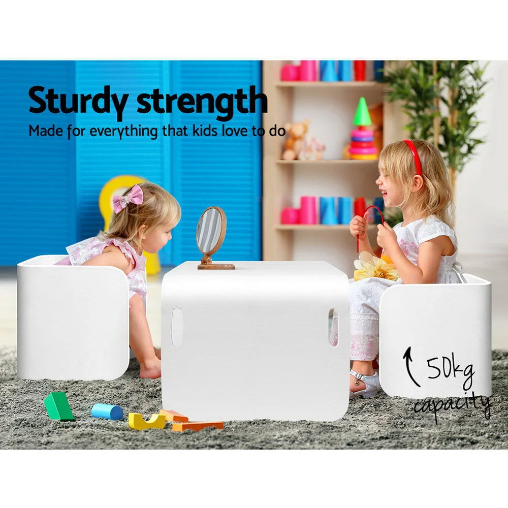 Kids Table Chair Set 3PC Nordic Desk Compact Activity