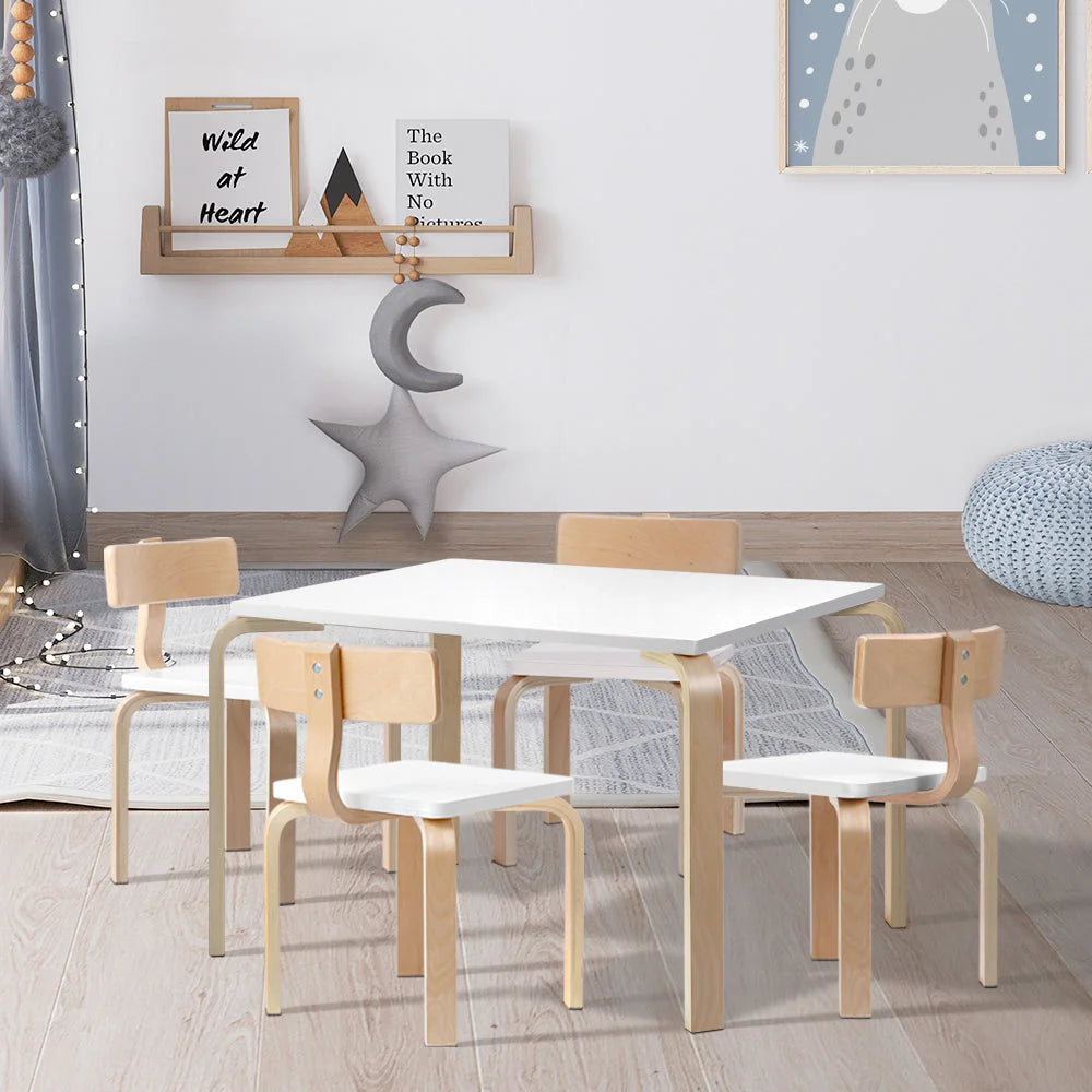 Kids Table Chair Set 5PC Nordic Desk Activity Dining Study