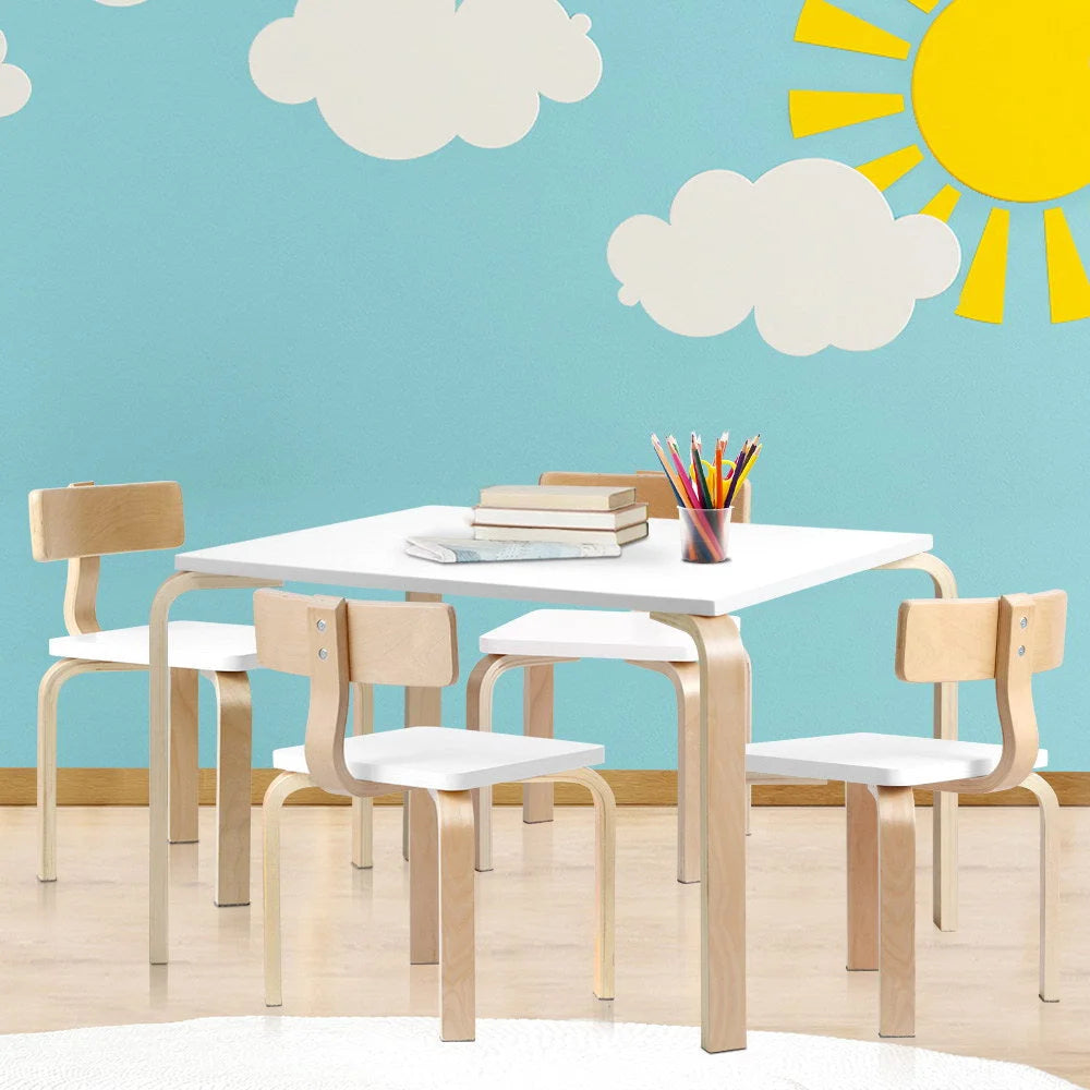 Kids Table Chair Set 5PC Nordic Desk Activity Dining Study