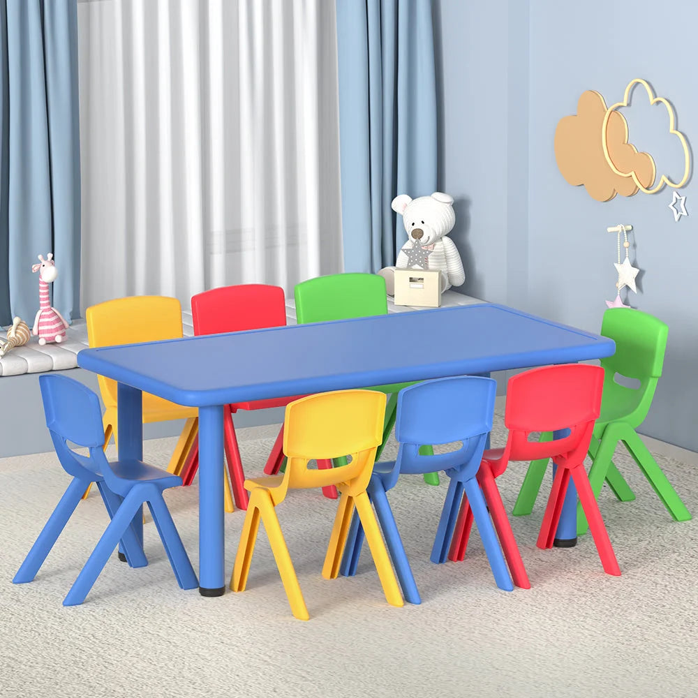 Kids Table & Chairs 9PCS Set for Children Study Desk