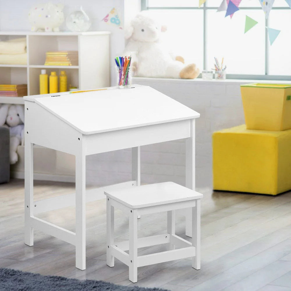 Kids Table & Chairs Set Drawing/Writing Desk with Storage
