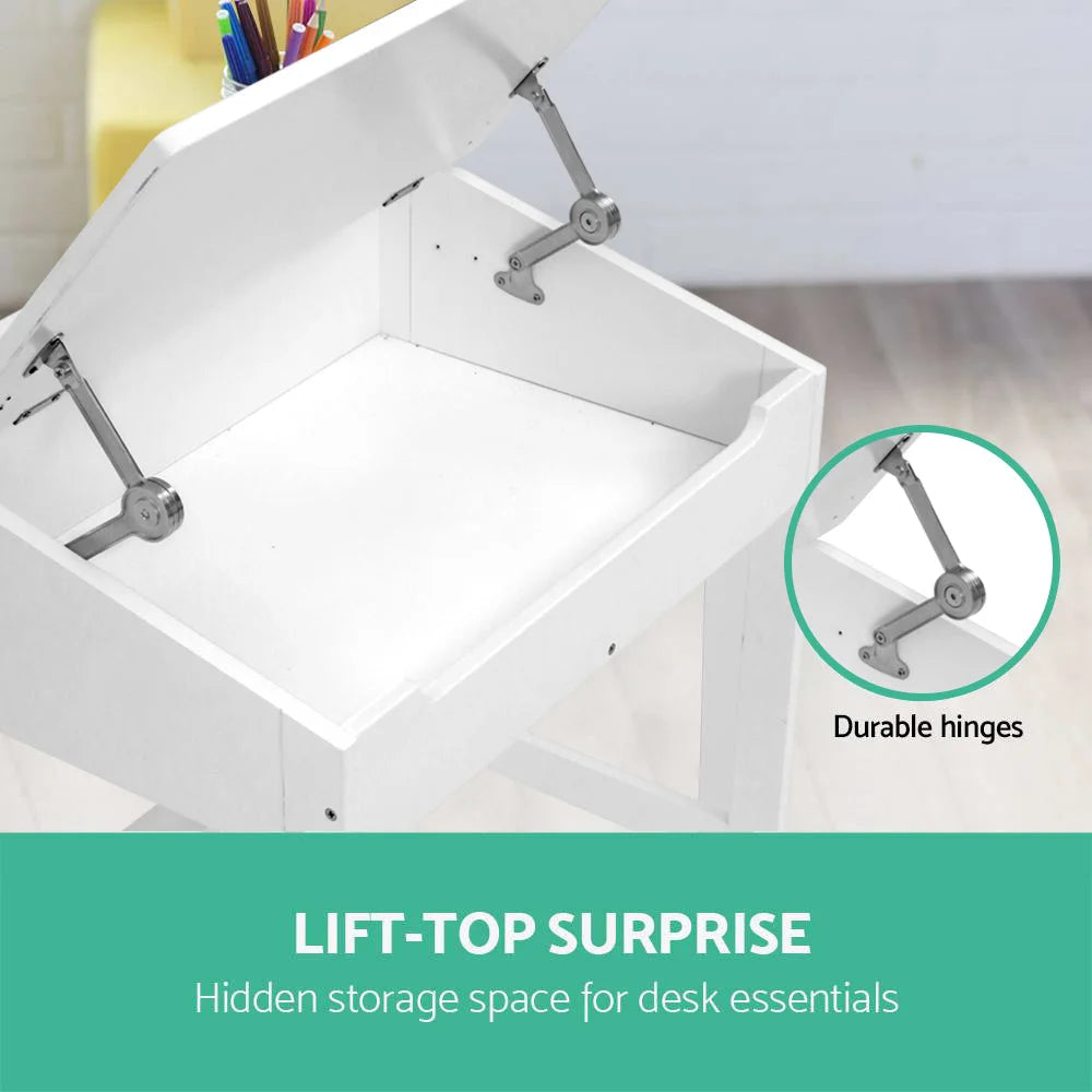 Kids Table & Chairs Set Drawing/Writing Desk with Storage