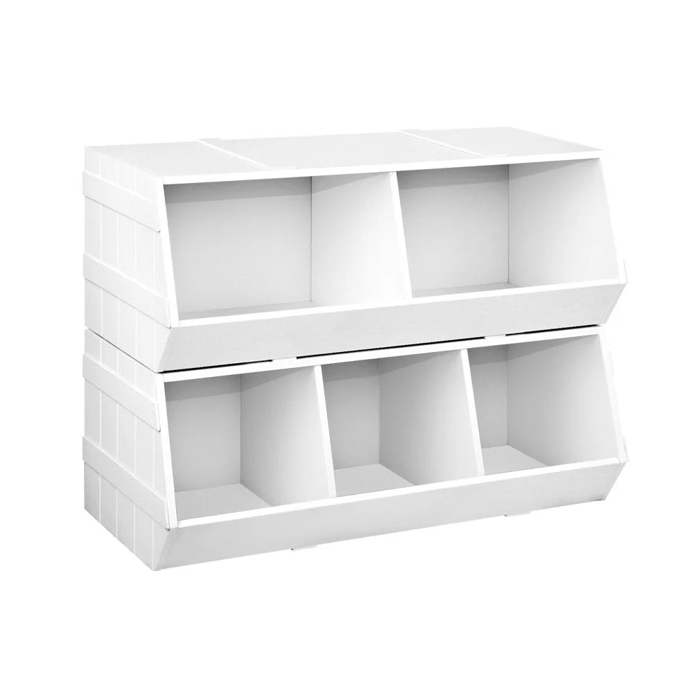 Kids Toy Box Stackable Bookshelf Storage Organizer Bookcase