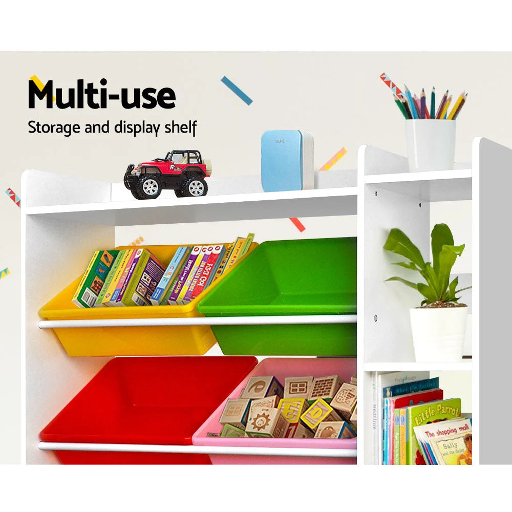 Kids Toy Storage Organizer Rack with 8 Bins Bookshelf
