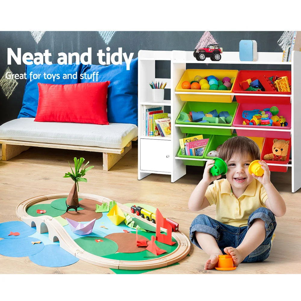 Kids Toy Storage Organizer Rack with 8 Bins Bookshelf