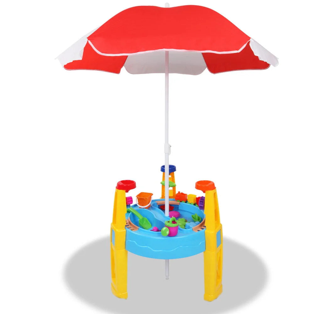 Kids Umbrella and Table Set 26 Piece sand