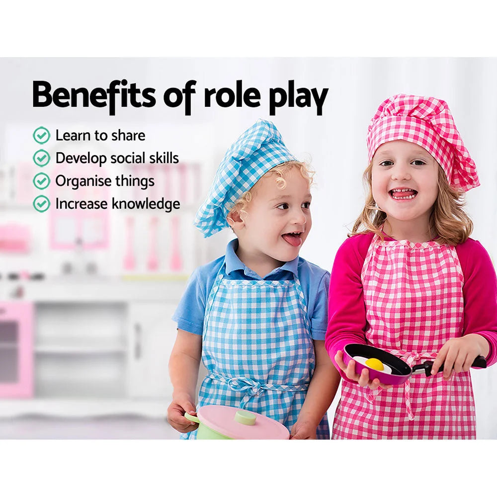 Kids Wooden Kitchen Play Set White/Pink - Toys